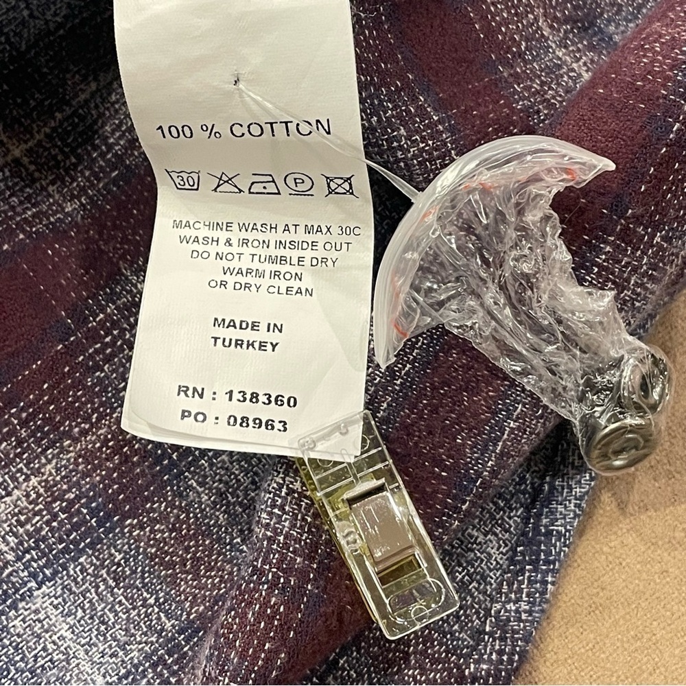 32 Bar Blues 100% Cotton Plaid Pearl Snap Button Down Shirt Size Large - Picture 13 of 13